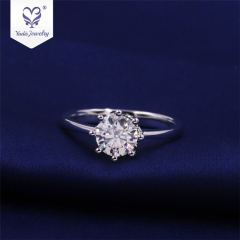 Customized 14k/18k white gold ring 7mm round OEC cut cushion moissanite ring