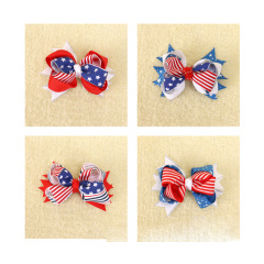 wholesale  American National Flag Children's Bow Hair Clip Hairpin hair accessories