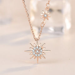 Fashion women wish korean europe zircon jewelry sun 925 gold plated sterling silver necklace Fashion women wish korean europe zircon jewelry sun 925 gold plated sterling silver necklace