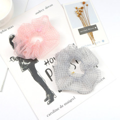 Wholesale fashion custom girls transparent organza classic plaid elastic scrunchies for hair