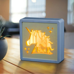 wholesale custom 3d frame Paper cut shadow led night Light lamp box for birthday gift wholesale custom 3d frame Paper cut shadow led night Light lamp box for birthday gift