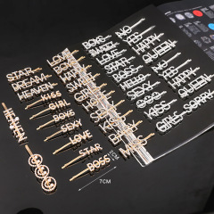 2020 new INS baby women bling word custom hair clips crystal letter hair pins rhinestone 2020 new INS baby women bling word custom hair clips crystal letter hair pins rhinestone