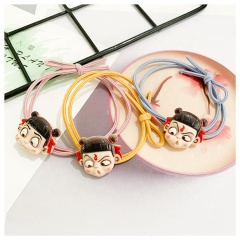 New simple wholesale cartoon double line knotted elastic hair ropes cartoon hair ties for girls for sale