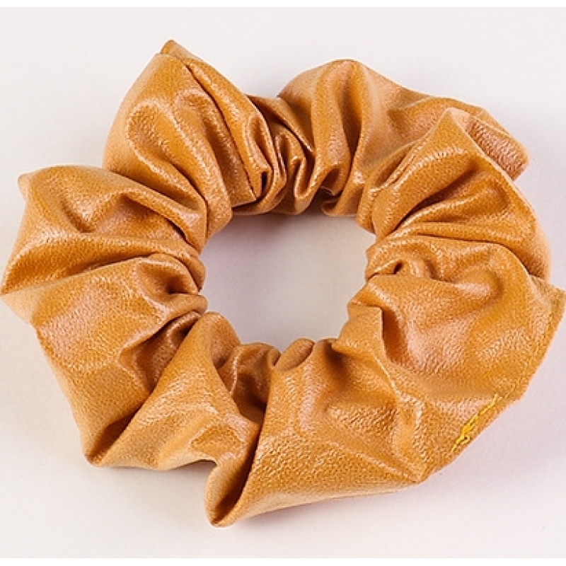 AliExpress Amazon hot sale new pure color girls PU leather hair scrunchies