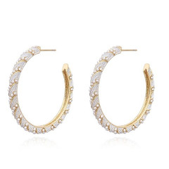 Personality fashion women CC shape beads earrings accessories alloy earrings stud