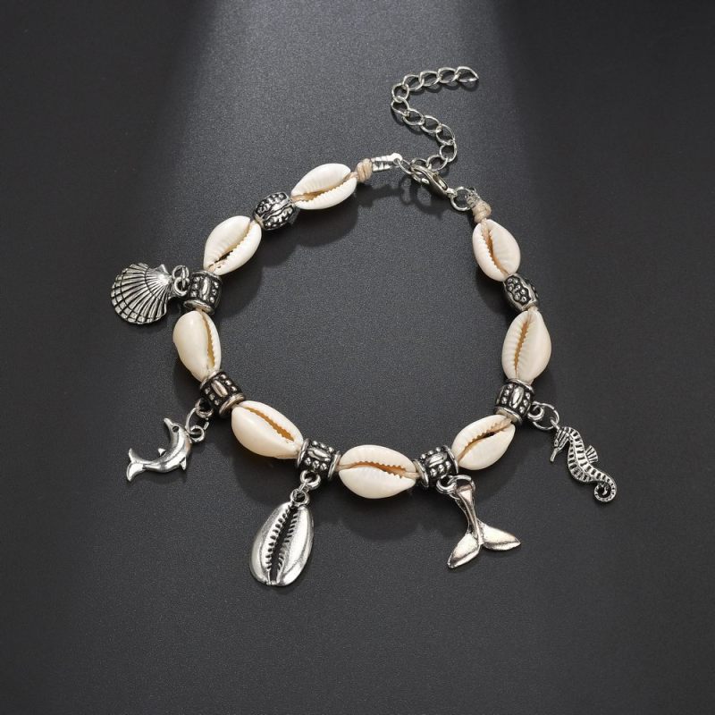 Barbie mermaid beach ankle bracelet shell mermaid tail anklet chains sets for girls Barbie mermaid beach ankle bracelet shell mermaid tail anklet chains sets for girls