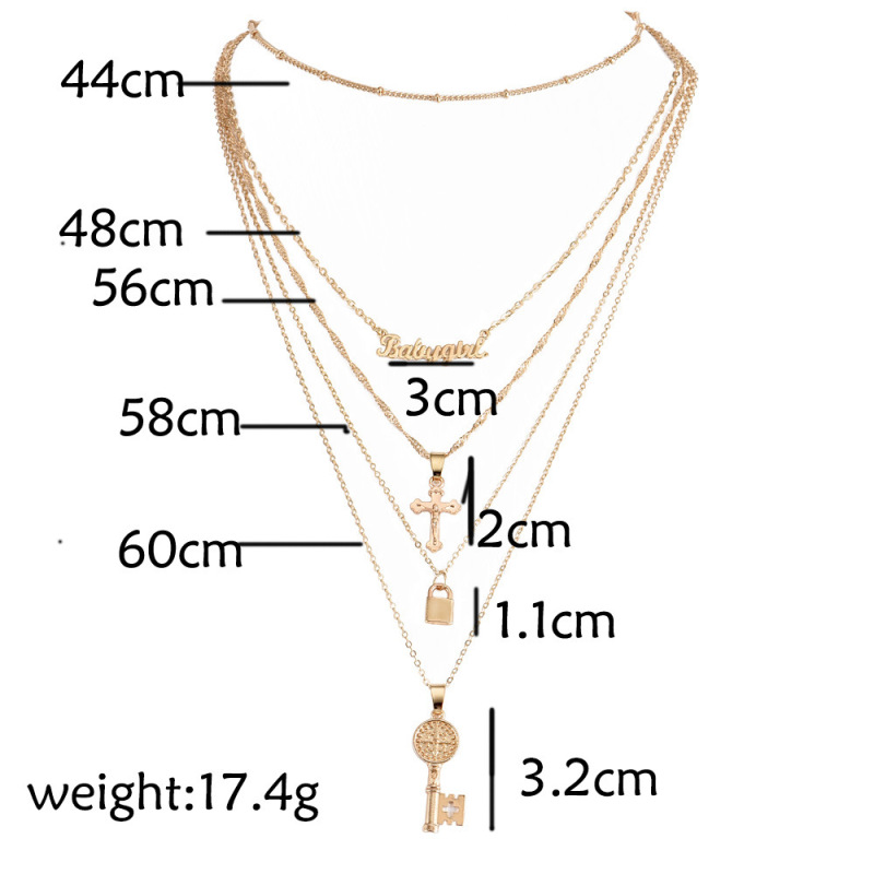 wish Amazon ins fashion gold plated lock cross name multi layered chain choker necklace for women lady girls wish Amazon ins fashion gold plated lock cross name multi layered chain choker necklace for women lady girls