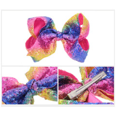 2020 ins shining style sequin rainbow baby knot bow girls accessories hair clips