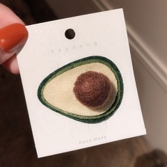 Hot sale ins kawaii geometric cute avocado omelet hot female models hair clip female for baby girl