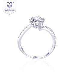 Custom 14k 18K sliver rose gold jewelry real colored diamond engagement ring wedding
