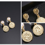 New Design INS Hot Vintage Round Irregular Pearl Baroque Head Coin Earrings New Design INS Hot Vintage Round Irregular Pearl Baroque Head Coin Earrings