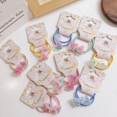 Cute korean translucent fruit watermelon strawberry cherrykids hair ties for baby girls