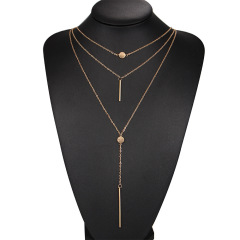 Cheap wish Amazon best seller bohemian women gold layer chocker multi three layered necklace