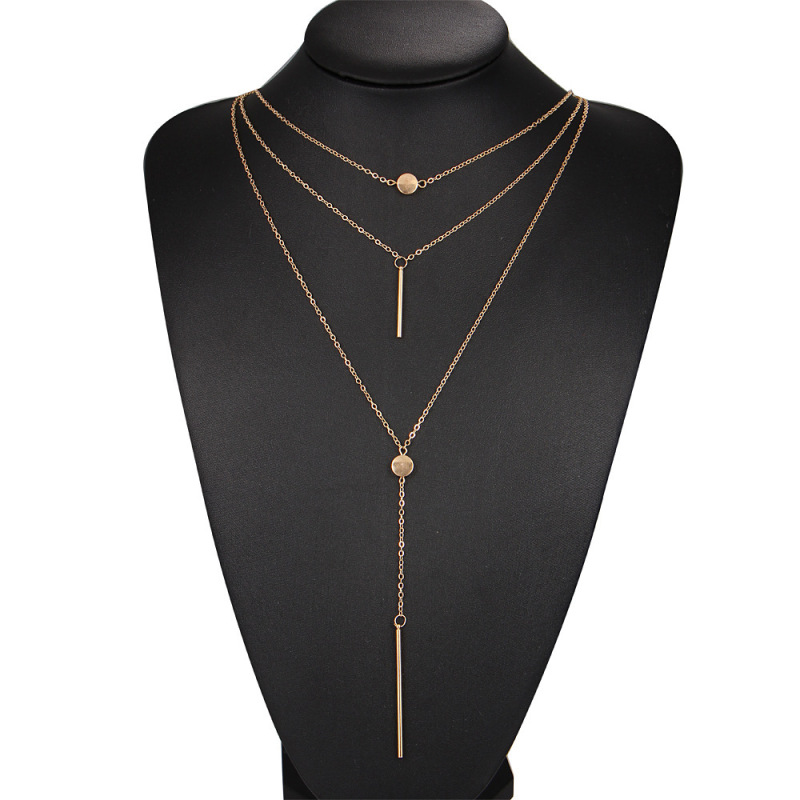 Cheap wish Amazon best seller bohemian women gold layer chocker multi three layered necklace Cheap wish Amazon best seller bohemian women gold layer chocker multi three layered necklace
