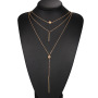 Cheap wish Amazon best seller bohemian women gold layer chocker multi three layered necklace Cheap wish Amazon best seller bohemian women gold layer chocker multi three layered necklace