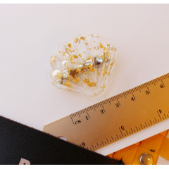 Transparent vintage Hair Barrettes glitter Acrylic Alligator pearl sea shell hair clip