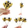 24pcs Cake Decor Glitter Bumble Bee Cake Topper Cupcakes Party Decoration