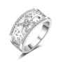 Wholesale fashion jewelry zircon crystal rhinestone clover engagement ring Wholesale fashion jewelry zircon crystal rhinestone clover engagement ring