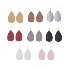 8pcs/set Amazon hot sale fashion jewelry girls teardrop-shaped leather earrings for women 8pcs/set Amazon hot sale fashion jewelry girls teardrop-shaped leather earrings for women