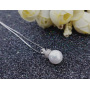 Korean fashion valentine's day christmas gift jewelry silver women 925 pearl long necklace