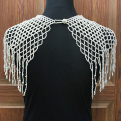 Bohemian African bridal showTribal Handmade Shoulder Purple Statement pearl Ethnic Bib Choker necklace