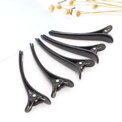 Translucent candy color 8cm black plastic hair clip large tip mouth decorative hair cut clip