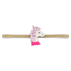 Wholesale custom new design child kids girls unicorn fabric bling bling baby headbands