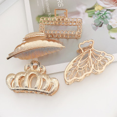 2020 new arrival fashion leaf butterfly crown shape metal hair claw clip