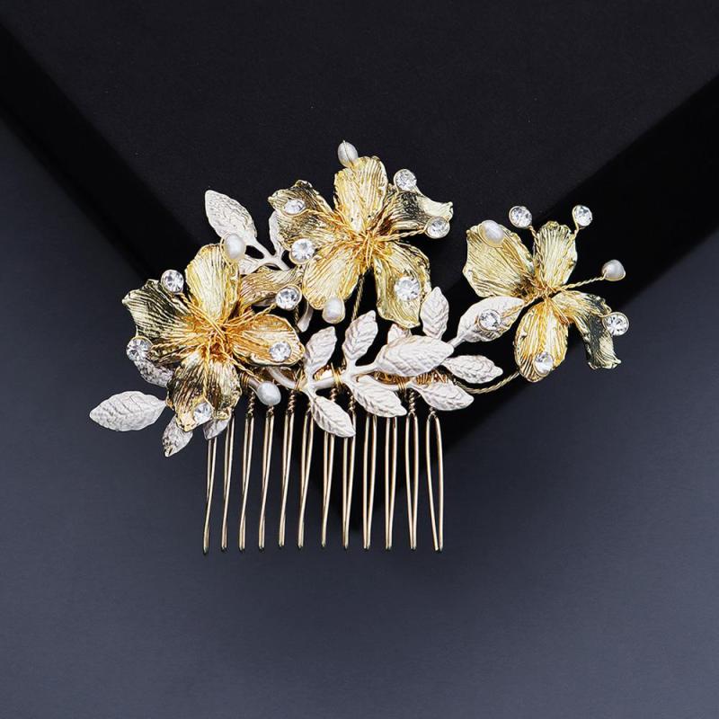amazon new Luxury fancy custom Gold handmade Crystal Bridal wedding hair comb amazon new Luxury fancy custom Gold handmade Crystal Bridal wedding hair comb