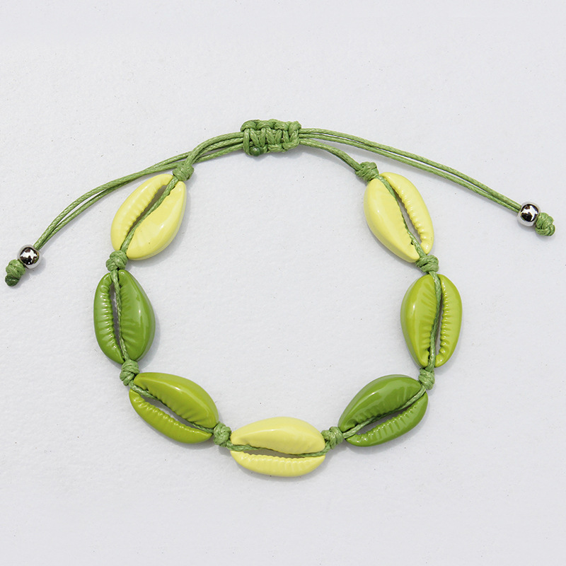 Amazon hot sale bohemia style women jewelry colorful shell woven bracelets for Holiday