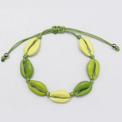 Amazon hot sale bohemia style women jewelry colorful shell woven bracelets for Holiday