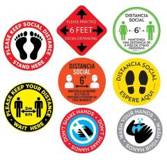 Custom Removable Warning Maintain Social Distance Wall Window Floor Sign Stickers