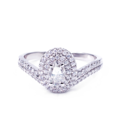 Latest design engagement ring diamond ring jewelry oval moissanite ring