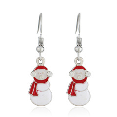 2019 new fashion rhinestone paint women white snowman hook christmas earrings 2019 new fashion rhinestone paint women white snowman hook christmas earrings