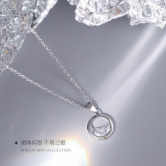 korean ins valentine's day christmas gift pure 925 round sterling silver necklace chain korean ins valentine's day christmas gift pure 925 round sterling silver necklace chain