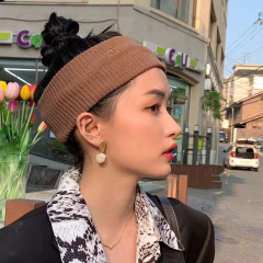 Promotional custom embroidery logo headbands outdoor winter knitted headband for women
