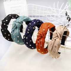 Wholesale amazon popular fabric headband rhinestone hair bands for adult