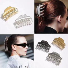 Gold vintage Geometric Shape Hollow plastic women headwear Clamps Hair Claws