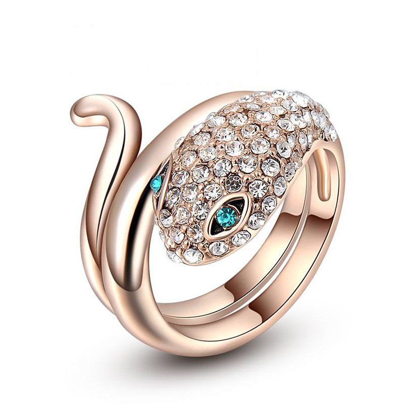 fashion amazon Gold Plated Crystal Diamond Ring Pave Setting crystal gold snake ring fashion amazon Gold Plated Crystal Diamond Ring Pave Setting crystal gold snake ring