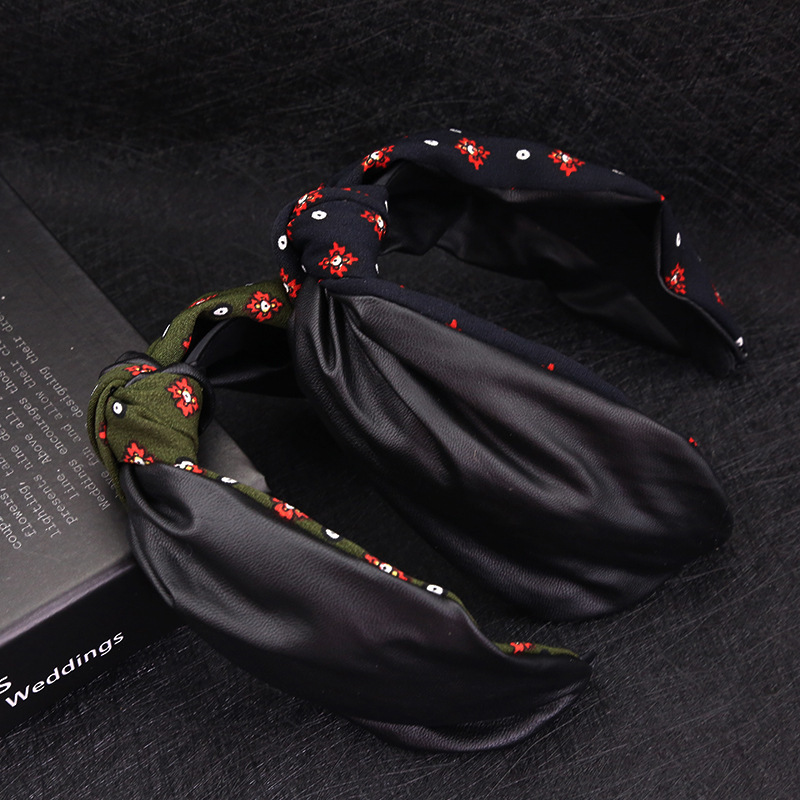 Women's Hair Accessories headband black Cross Knot rose flower hairband