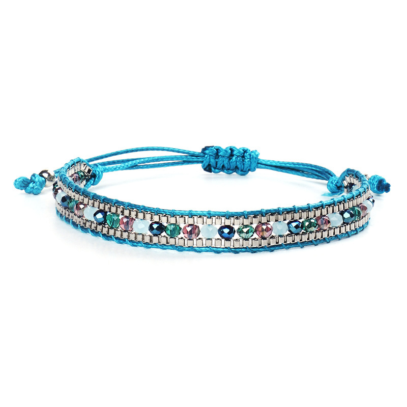 Boho 3pcs tiny bead bracelet Set woven twisted adjustable Seed Bead Bracelet