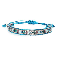 Boho 3pcs tiny bead bracelet Set woven twisted adjustable Seed Bead Bracelet