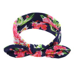 Hot selling 3 color child hair band elastic flower bow knot hairband girls hair accessories
