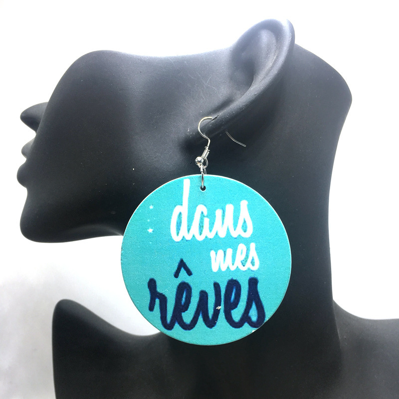 2020 new arrive custom big bohemia round african afro wooden earring for women 2020 new arrive custom big bohemia round african afro wooden earring for women