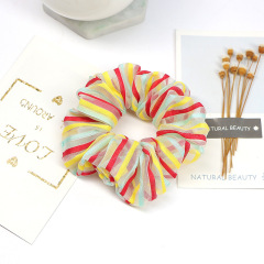 2020 new fashion custom girls colorful bar mesh elastic elastic scrunchies for hair