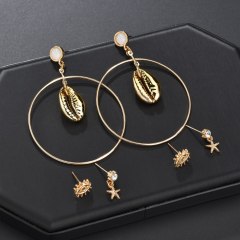 2019 fashion jewelry for women gold stud earring and dangle drop hoop earring sets