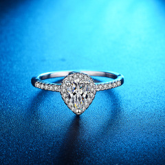 925 Sterling Silver Zircon Gemstone CZ Simple Statement Ring Engagement Ring