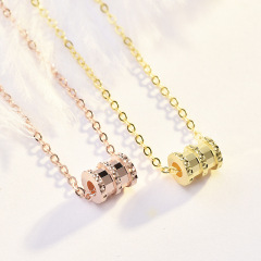 Fashion luxury women amazon korean zircon chain 18K gold plated sterling choker 925 silver
