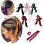 Solid Color Long Scrunchies Hair Accessories velvet Knotted Rubber Bands Ponytail Holder Hair Tie Solid Color Long Scrunchies Hair Accessories velvet Knotted Rubber Bands Ponytail Holder Hair Tie