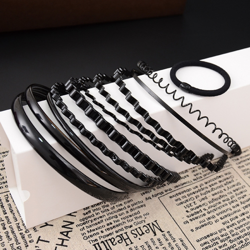 Women men Protection Resin sport unisex spring Wavy Metal Hair Hoop Band